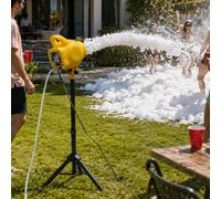 Macchina per schiuma per feste in piscina, 4 in 1 con ugello | Cannone in schiuma 4 in 1 per divertimento in giardino, ugello esteso e treppiede telescopico, copertura 5-7 m per feste in