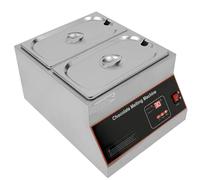 Macchina per sciogliere e temperare il cioccolato commerciale da 500 W, crogiolo elettrico in acciaio inossidabile con controllo della temperatura e coperchio regolabili, per scaldare c Twin cylinder
