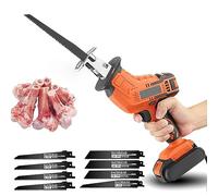 Macchina per segaossa, Sega da macellaio domestica commerciale elettrica, Seghe alternative elettriche, sega per ossa da macellaio portatile con lame per sega, per tagliare carne/legno,2Battery