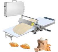Macchina per sfogliare l'impasto - Rullo per pasta sfoglia pieghevole manuale in acciaio inox, spessore regolabile per uso domestico e commerciale