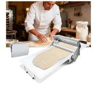 Macchina per sfogliatrice pieghevole manuale per uso commerciale e domestico, sfogliatrice compatta con bordo di sfogliatura, acciaio inossidabile, spessore regolabile 0-27 mm, per fare crosta di