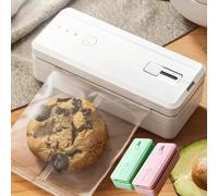 Macchina per sigillatura portatile mini 2 in 1, macchina per confezionamento alimenti, macchina per sigillatura da cucina, modello ricaricabile USB, elettrodomestici da cucina Macchina bianca 1,Macchi