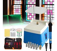 Macchina per smerigliatrice per vetro | Starter kit per vetro colorato con set professionale - strumento di taglio, saldatore, nastro in lamina di rame, filo di saldatura, manicotto per dita