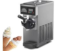 Macchina per Soft da banco, resa 4-5 kg/h, per ristoranti e snack | Potenza 450 W, pannello LCD, allarme di mancanza di gonfiaggio, funzione yogurtiera, colore grigio, uso commerciale