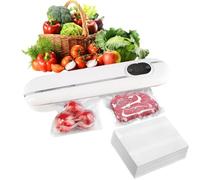 Macchina per Sottovuoto Alimenti, Macchina Sottovuoto Alimenti 5 in 1, Automatica Sigillatore Sottovuoto Macchina per Alimenti Secchi che Umidi, Con 100 Sachetti Sottovuoto