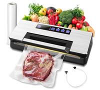 Macchina per sottovuoto automatica per alimenti, 100 kPa con modalità asciutto/umido, funzionamento con una sola mano, taglierina integrata e contenitore per sacchetti