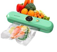 Macchina per sottovuoto con sistema di tenuta per alimenti secchi e umidi, funzionamento one-touch, design portatile salvaspazio, perfetta per la cucina di casa, include 3 sacchetti di stoccaggio