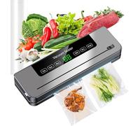 Macchina per sottovuoto, sistema di conservazione degli alimenti 6 in 1 con taglierina integrata e display digitale a LED per conto alla rovescia, include 10 sacchetti sottovuoto
