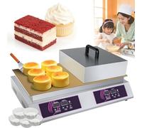 Macchina per soufflé elettrica, Dorayaki professionale con due piastre riscaldanti in rame puro, Display digitale temperatura regolabile 60-240℃, Piastra da banco 220V per casa caffè negozio