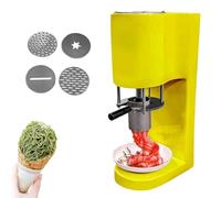 Macchina per spaghetti gelato, macchina elettrica commerciale per spaghetti gelato, 4 stampi di forme diverse, tramoggia da 420 ml, avvio con un solo tocco, per gelaterie(Yellow)