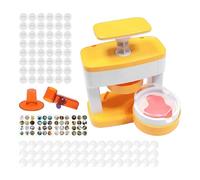 Macchina per spilli, kit per la creazione di badge professionale 55 mm, manico ergonomico con taglierino, 48 badge bianchi inclusi, lavori manuali per, progetti scolastici, eventi, a