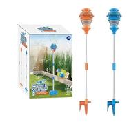 Macchina per spruzzare acqua e bolle 2 in 1 - Giocattolo automatico verticale alto 36 pollici | Effetti di luce Suono Alimentato a batteria | Bubble Maker - Giochi da giardino per feste all'aperto per