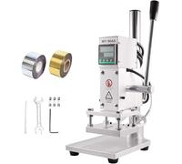 Macchina per Stampa A Caldo A 110 V - Controllo Digitale della Temperatura, Goffratrice Manuale per Pelle, PVC, Legno, Carta E Cartoncino Silver Hot Press Board:5x7cm