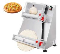 Macchina per stendere la pasta elettrica automatica, sfogliatrice da banco da 15 pollici, spessore regolabile da 0,5 a 5,5 mm per pizza, croissant, panini da forno, gnocchi, pasta, pizza da 3 a 15 p
