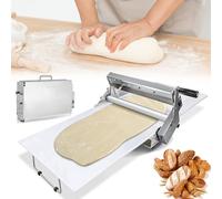 Macchina per Stendere la Pasta Manuale, Rullo da Tavolo Pieghevole da 12"/15,5" con Spessore Regolabile, Acciaio Inossidabile e Design Antiaderente per Pizza, Croissant, Pasticceria, Pasta e Type300
