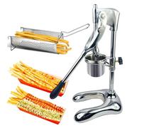 Macchina Per Strisce Di Patate In Acciaio Inossidabile Da 30 Cm,Affettatrice Per Patate Con Cestino Fritto,Spremiagrumi Per Patate Fritte A 12 Fori, Estrusore Per Patatine Fritte