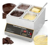 Macchina per temperare il cioccolato a 4 vasche, scioglitore elettrico per cioccolato con temperatura regolabile da 0 a 90 °C, capacità di 12,7 kg, per panetteria, bar, ristoranti,Natural