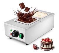 Macchina per temperare il cioccolato, riscaldatore per cioccolato in acciaio inossidabile con 2 padelle da 1,5 l, temperatura regolabile da 30 a 80 °C, pentola elettrica per fusione del cioccolato per