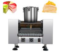 Macchina per torte Mille Crêpe, macchina automatica commerciale per la produzione di torte crêpe, spessore regolabile da 0,4 a 1,2 mm, adatta per torte a mille strati e pancake.(8in)