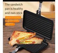 Macchina per tramezzini, stampo per pane antiaderente a doppia faccia, piastra per grill multifunzione per cottura della colazione per uso domestico Versione sandwich rigata lunga,Plaid a sandwich,Sti
