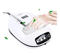 Macchina per unghie elettrica, 140 W, 35,000 rpm, con aspirazione della polvere e 6 testine abrasive, lima per unghie, 29,5 x 23 x 10 cm, fresa professionale per salone di unghie e uso domestico
