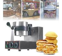 Macchina per Waffle Commerciale per Hamburger, Pressa per Panini Elettrica Antiaderente, Macchina per Waffle Elettrica in Acciaio Inossidabile da 1300 W, Controllo della Temperatura 50-300 ℃,