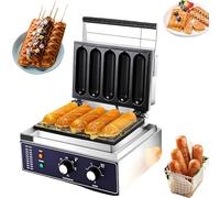 Macchina Per Waffle Corn Dog, 1500w Macchina Per Hot Dog Commerciale Con Piastre Antiaderenti E Controllo Della Temperatura 0-300°c, Pressa Per Hot Dog E Bastoncini