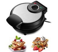 Macchina per waffle elettrica da 1200 W, macchina per la colazione con pannello in acciaio inossidabile e protezione contro il surriscaldamento, tostapane per sandwich con 2 spie di controllo