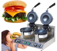 Macchina per Waffle per Hamburger Elettrica Commerciale Macchina per Hamburger Pressa per Panini Elettrica Antiaderente Macchina per Hamburger Controllo della Temperatura 50-300 °c Macchi, B