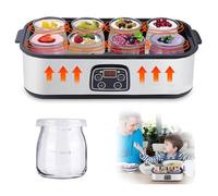 Macchina Per Yogurt 2000 Ml - Macchina Per Yogurt Elettrica Con 8 Vasetti Di Vetro, Temperatura Regolabile E Timer 48 Ore | Per La Produzione Di Yogurt Probiotico Lattiero-caseario E Non Caseario