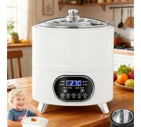 Macchina per Yogurt Commerciale con Controllo della Temperatura 25 °C e 80 °C, Macchina Automatica per Fermentazione di Yogurt e Natto Fatti in Casa con Timer e Funzioni di Sicu white 8L / 2.1 gal