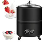 Macchina Per Yogurt Commerciale Da 8 L/12 L, Fermentatore Automatico Multifunzione Con Display Lcd E Riscaldamento A Temperatura Costante A 360°, Yogurtiera In Acciaio Inossidabile Per Natt black 12L