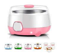 Macchina per yogurt con 3 vasetti, macchina per yogurt probiotici da 1 litro con rivestimento in acciaio inossidabile, macchina per fermentare Natto a basso rumore per preparare yogurt/vino di orange