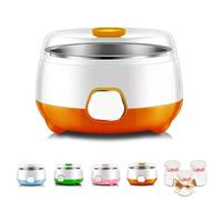 Macchina per yogurt con 3 vasetti, macchina per yogurt probiotici da 1 litro con rivestimento in acciaio inossidabile, macchina per fermentare Natto a basso rumore per preparare yogurt/vino di r pink