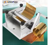 Macchina piegatubi manuale per tubi metallici morbidi fai-da-te - Strumento di rotolamento per piastre a rulli rotondi per uso domestico per strumenti di elaborazione di piegatura