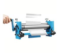 Macchina piegatubi rotonda, design manuale a 3 rulli per lamiere in acciaio, rame e alluminio, diametro regolabile e larghezza massima 300 mm, utensile per la lavorazione dei metalli resistente