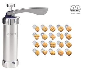 MACCHINA PISTOLA PRESSA PER DOLCI E BISCOTTI MARCATO CLASSIC ARGENTO MADE ITALY