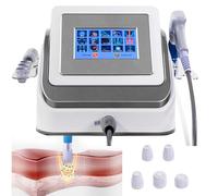 Macchina pneumatica ad onde d'urto extracorporea ED pneumatica a 8 bar per tessuti profondi muscolari con 5 testine massaggianti, per dolori articolari e sollievo dal dolore muscolare,Grey