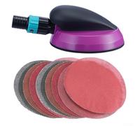 Macchina pneumatica per carta vetrata con sistema di raccolta polveri per lucidatura legno e stucco auto, compatibile con dischi abrasivi rotondi da 125 mm in varie grane da 80 a