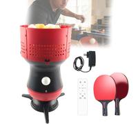 Macchina portatile da ping pong, robot da ping pong, telecomando senza fili, automatico, angolo regolabile, velocità e intensità a 5 velocità per l'allenamento delle palline da ping pong