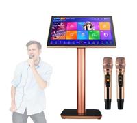 Macchina portatile per karaoke con microfoni wireless, touch screen, download di canzoni cloud, supporto multilingue per intrattenimento domestico e feste