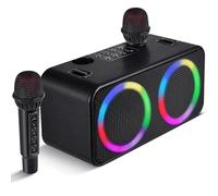 Macchina portatile per karaokee, 2 microfoni, altoparlante Bluetooth per esterni, karaoke, per bambini e adulti, senza fili, PA TF USB, effetto sonoro, luce per esterni/interni, feste in casa, colore