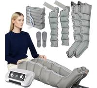 Macchina Pressoterapia Per Casa Pressoterapia Linfodrenaggio Total Body, Macchinario Professionale Pressoterapia Addome E Gambe Presso Terapia Gambes (Grigio, 2 Gambe + 2 Braccia + 1 Addome)