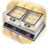 Macchina professionale per pancake soufflé, elettrica, antiaderente, in acciaio inox, con coperchio in vetro, ideale per preparare deliziosi pancake olandesi