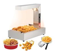 Macchina professionale per patatine fritte 1000W, struttura in acciaio inox con lampada riscaldante e vassoio sgocciolatoio, ideale per ristoranti, bar e mense scolastiche
