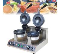 Macchina professionale per waffle e hamburger con pressa per panini al gelato, doppia temperatura di riscaldamento 50-300 °C, timer da 5 minuti.