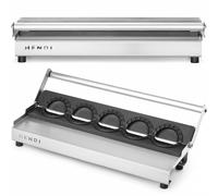 HENDI Macchina per gnocchi, manuale, stampo per la preparazione di 5 dumplings volta, produttore di ravioli, rivestimento antiaderente, pressione uniforme, pressa per ravioli, 470x140x(H)95mm, inox