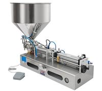 Macchina riempitrice per pasta liquida, riempitrice orizzontale per bottiglie, riempitrice pneumatica, imbottigliatrice in acciaio inox, per olio, salsa, miele, dentifric(ZCBDC21610228-15-150 ml)