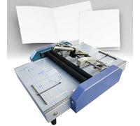 Macchina rilegatrice pieghevole per libretti, macchina multifunzione 2 in 1, piegatrice e rilegatrice per scuole, negozi di stampa e uffici