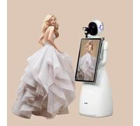 Macchina robotica interattiva della cabina fotografica di AI | Robot selfie self service touch screen con sovrapposizione del filtro, chiosco di Photobooth di evento di roaming per